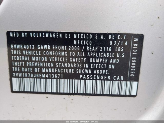 3VW1K7AJ6EM413671 Volkswagen Jetta 2.0l S
