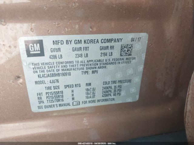KL4CJASB9HB190910 Buick Encore Preferred