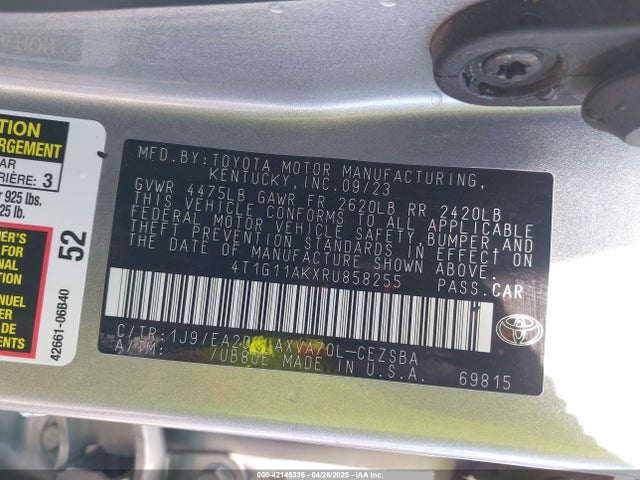 4T1G11AKXRU858255 Toyota CAMRY SE
