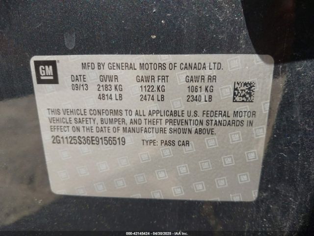 2G1125S36E9156519 Chevrolet Impala 2lt