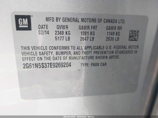 2G61N5S37E9269204 Cadillac XTS LUXURY