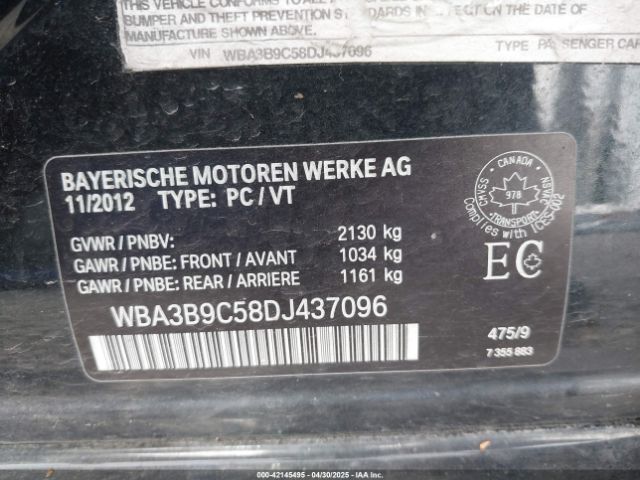 2013 BMW 335I WBA3B9C58DJ437096 Photo 8