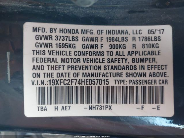 19XFC2F74HE057015 Honda CIVIC EX