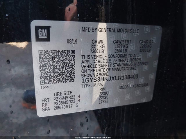 2020 CADILLAC ESCALADE ESV 1GYS3HKJXLR138403 Photo 8