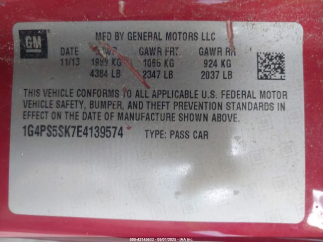 1G4PS5SK7E4139574 Buick Verano Leather Group