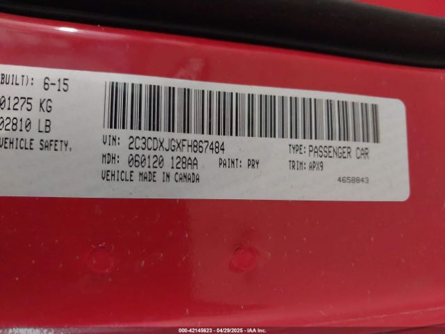 2015 DODGE CHARGER 2C3CDXJGXFH867484 Photo 8