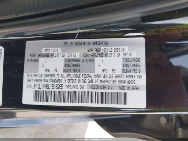 2020 MAZDA MAZDA6 JM1GL1VM8L1518265 Photo 8