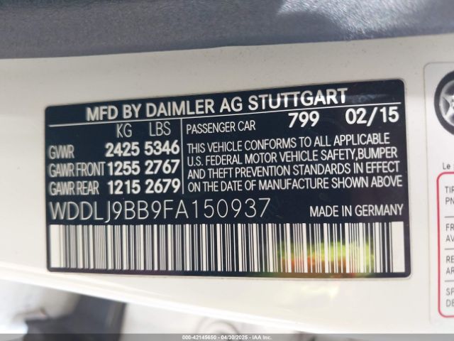 WDDLJ9BB9FA150937 Mercedes-Benz Cls 550 4matic