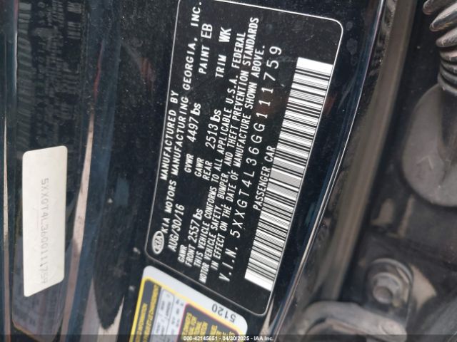 5XXGT4L36GG111759 KIA t-gdi theta ii
