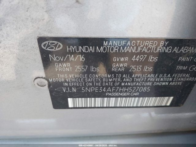 5NPE34AF7HH527085 Hyundai Sonata Sport