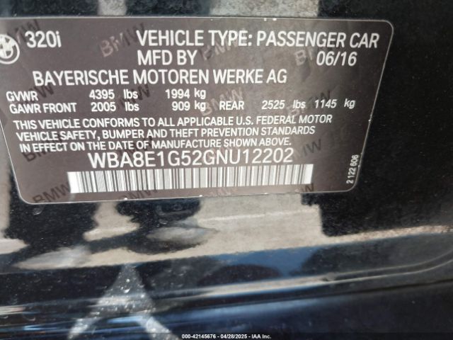 WBA8E1G52GNU12202 BMW 320i
