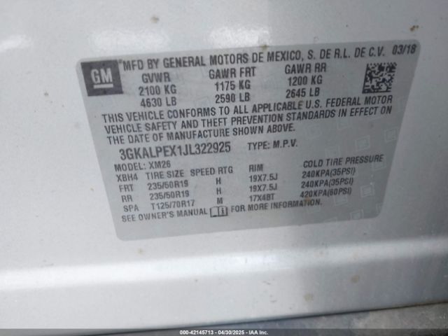 3GKALPEX1JL322925 GMC Terrain Slt