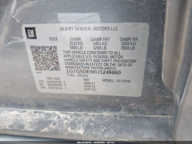 1GTG5DEN0J1249860 GMC CANYON SLT