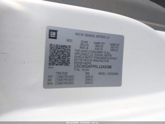1GCWGAFP0L1242088 Chevrolet lv1 - sidi, vvt, e85 max, iron