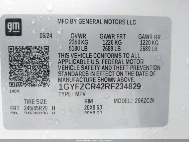 1GYFZCR42RF234829 Cadillac Xt4 Fwd Premium Luxury