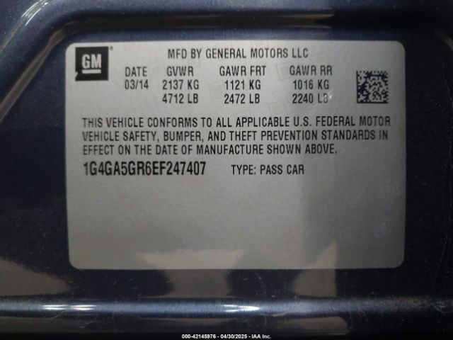 1G4GA5GR6EF247407 Buick Lacrosse