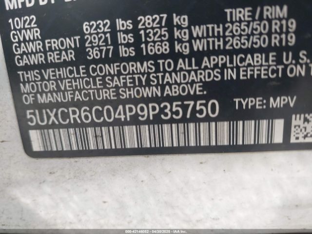 5UXCR6C04P9P35750 BMW X5 Xdrive40i