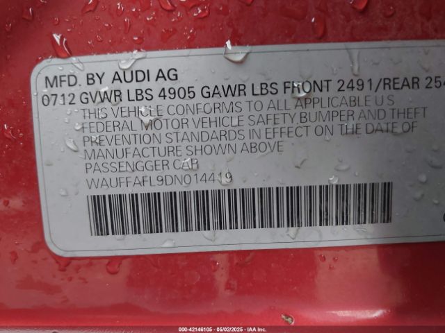 2013 AUDI A4 WAUFFAFL9DN014419 Photo 8