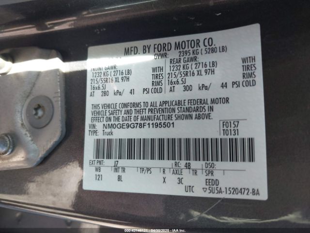 NM0GE9G78F1195501 Ford Transit Connect Titanium