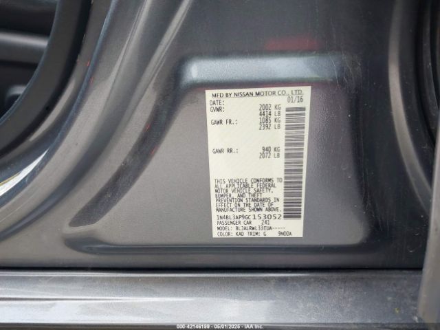 1N4BL3AP9GC153052 Nissan Altima 3.5 Sl/3.5 Sr