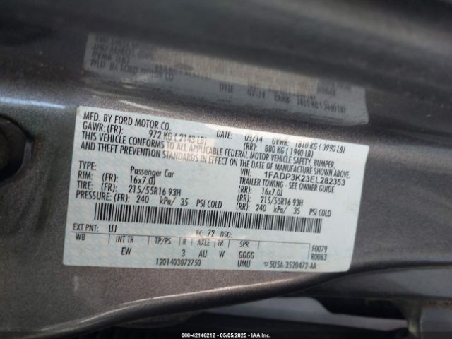 1FADP3K23EL282353 Ford FOCUS SE
