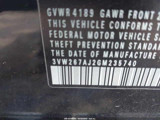 3VW267AJ2GM235740 Volkswagen Jetta 1.4t S