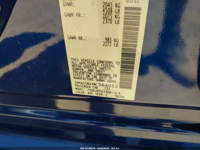 1N4AZ1BV3NC564052 Nissan Leaf S 40 Kwh
