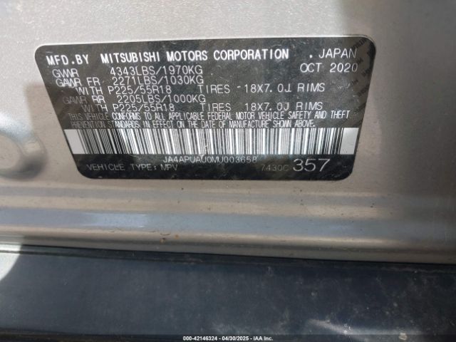 2021 MITSUBISHI OUTLANDER SPORT JA4APUAU0MU003658 Photo 8