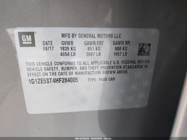 1G1ZE5ST4HF284005 Chevrolet MALIBU 1LT