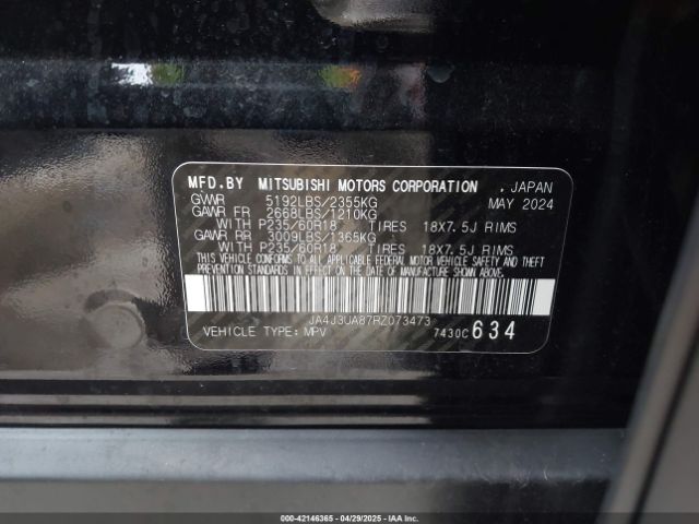 JA4J3UA87RZ073473 Mitsubishi Outlander