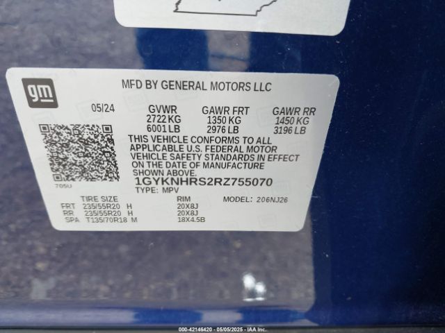 2024 CADILLAC XT5 1GYKNHRS2RZ755070 Photo 8