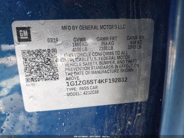 1G1ZG5ST4KF192832 Chevrolet MALIBU RS