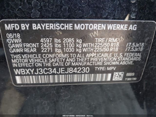2018 BMW X2 WBXYJ3C34JEJ84230 Photo 8