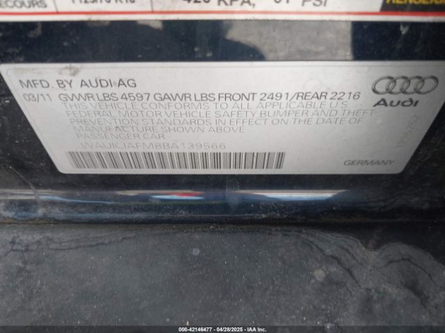 2011 AUDI A3 WAUKJAFM8BA139566 Photo 8
