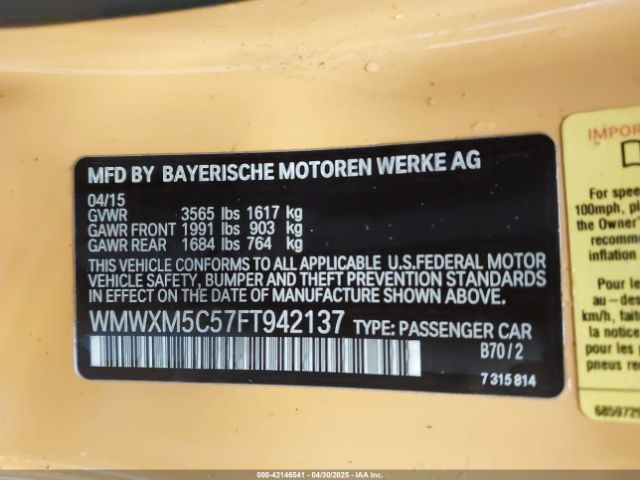 2015 MINI HARDTOP WMWXM5C57FT942137 Photo 8