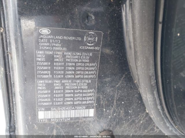 2013 LAND ROVER RANGE ROVER SPORT SALSH2E40DA799828 Photo 8