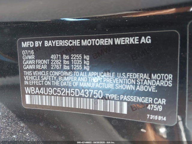 BMW 430I 2017 WBA4U9C52H5D43750 Image 9