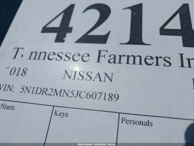 5N1DR2MN5JC607189 Nissan Pathfinder Sv