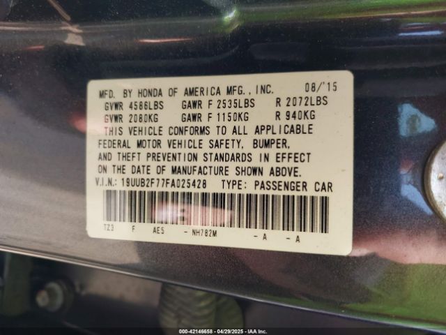 2015 ACURA TLX 19UUB2F77FA025428 Photo 8