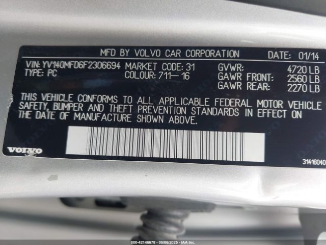 2015 VOLVO S60 YV140MFD6F2306694 Photo 8