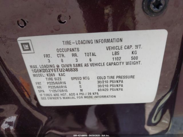 1996 CADILLAC DEVILLE 1G6KD52Y6TU246838 Photo 8