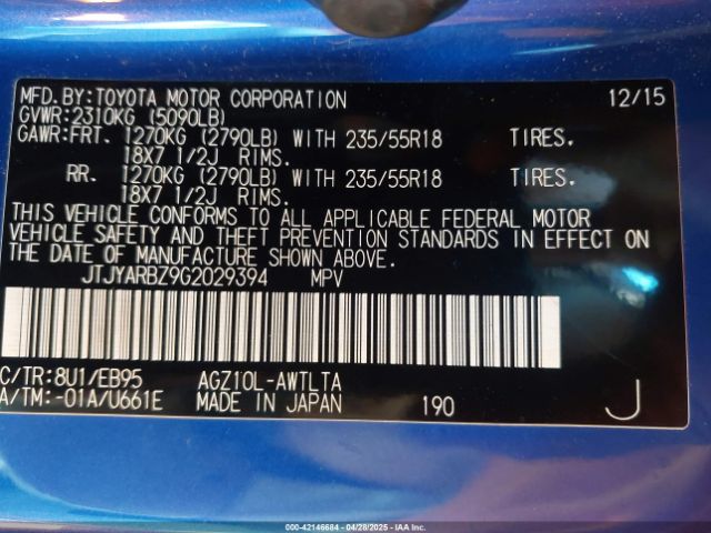 JTJYARBZ9G2029394 Lexus Nx 200t F Sport