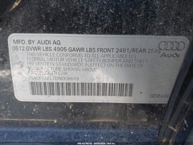 2013 AUDI A4 WAUFFAFL7DN008649 Photo 8