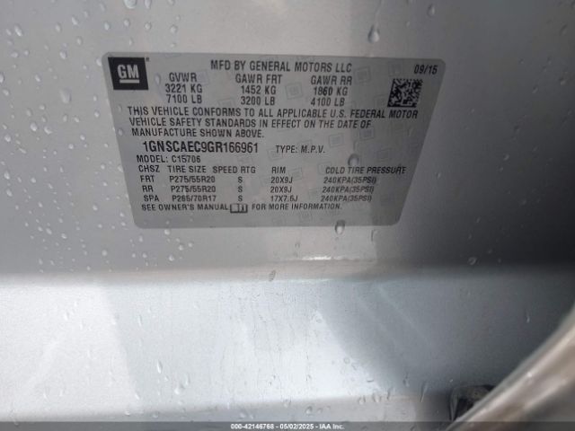 1GNSCAEC9GR166961 Chevrolet Tahoe Ls