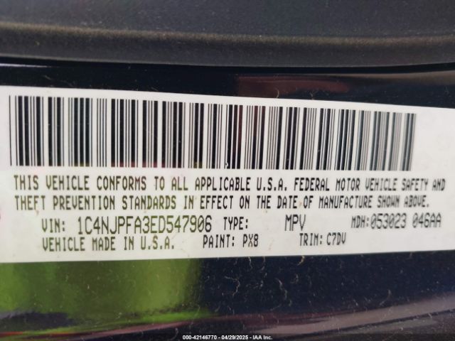 1C4NJPFA3ED547906 Jeep Patriot Latitude