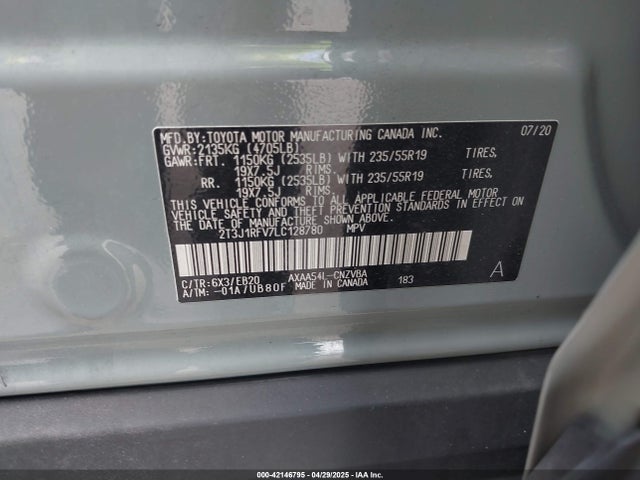2T3J1RFV7LC128780 Toyota Rav4 Adventure