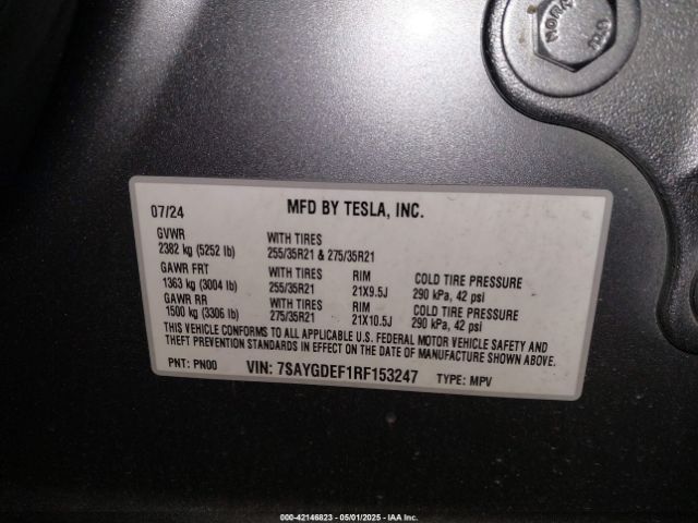 2024 TESLA MODEL Y 7SAYGDEF1RF153247 Photo 8