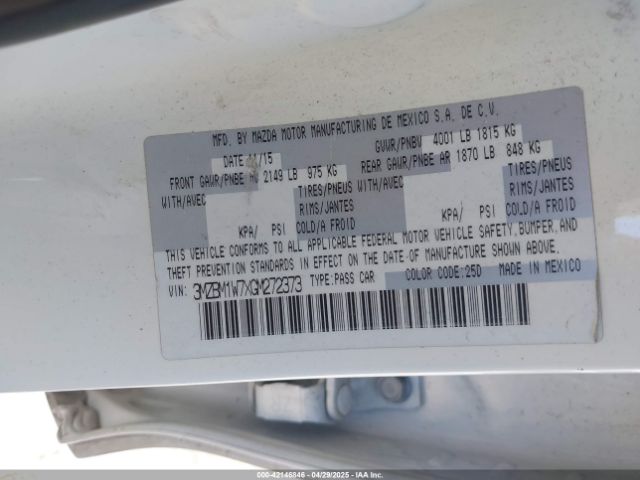 3MZBM1W7XGM272373 Mazda Mazda3 I Touring