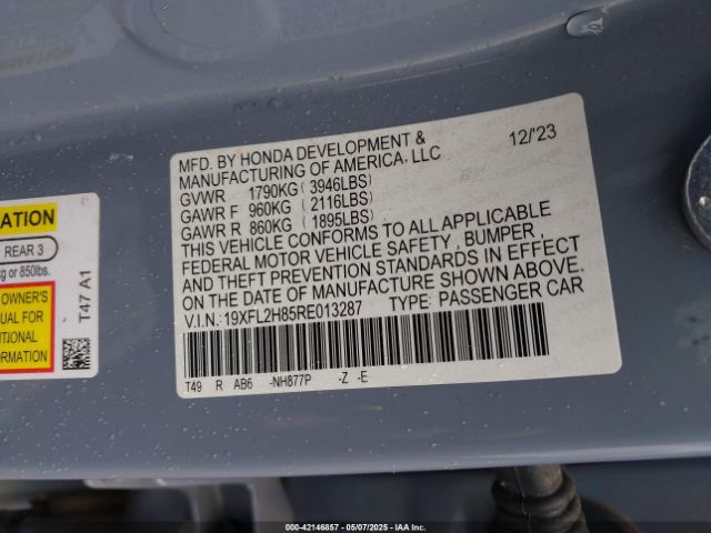 19XFL2H85RE013287 Honda k20c2