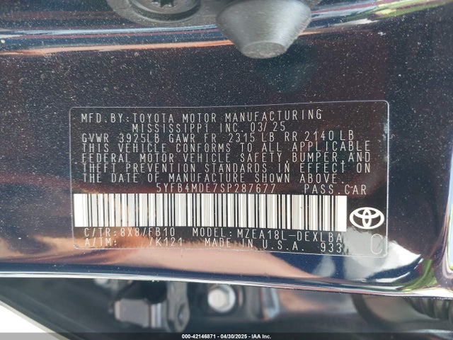 Toyota COROLLA LE 2025 5YFB4MDE7SP287677 Image 9